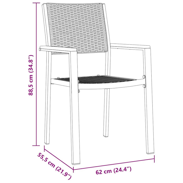Have Spisebordssæt 3 pcs Sort Poly rattan