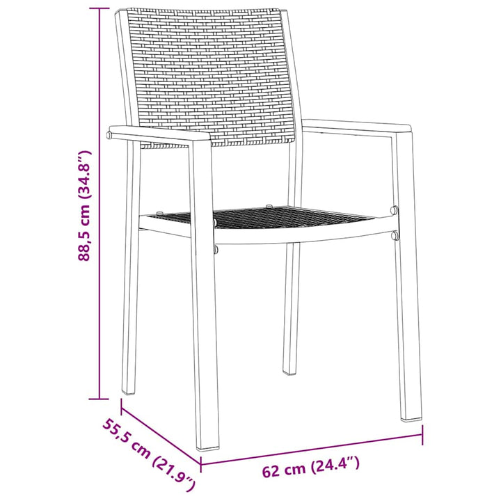 Have Spisebordssæt 5 pcs Sort Poly rattan