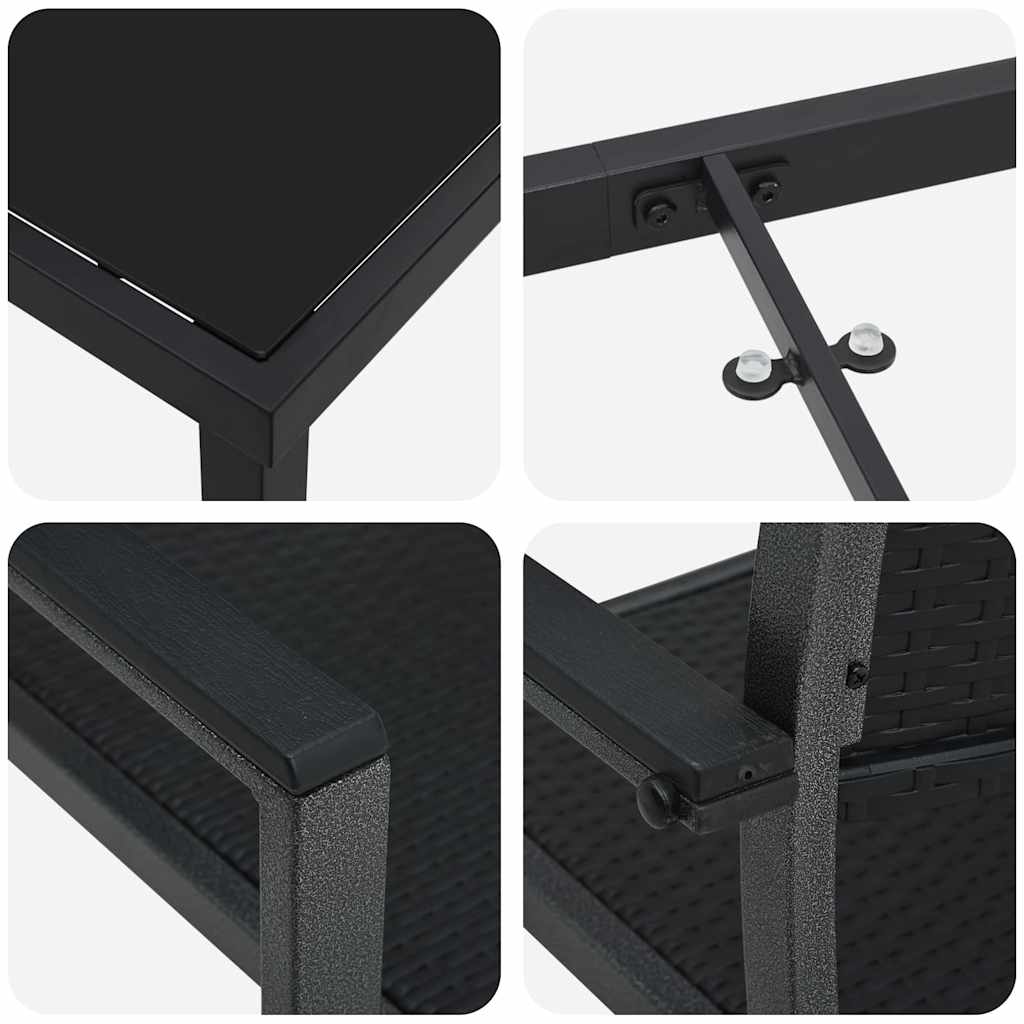 Have Spisebordssæt 7 pcs Sort Poly rattan