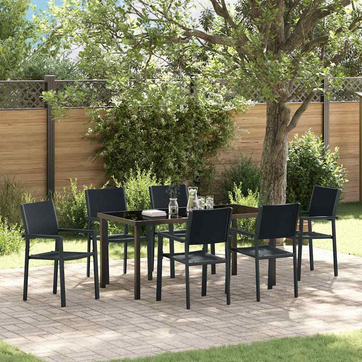 Have Spisebordssæt 7 pcs Sort Poly rattan