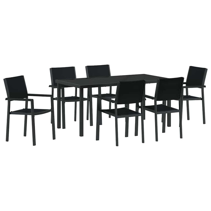 Have Spisebordssæt 7 pcs Sort Poly rattan