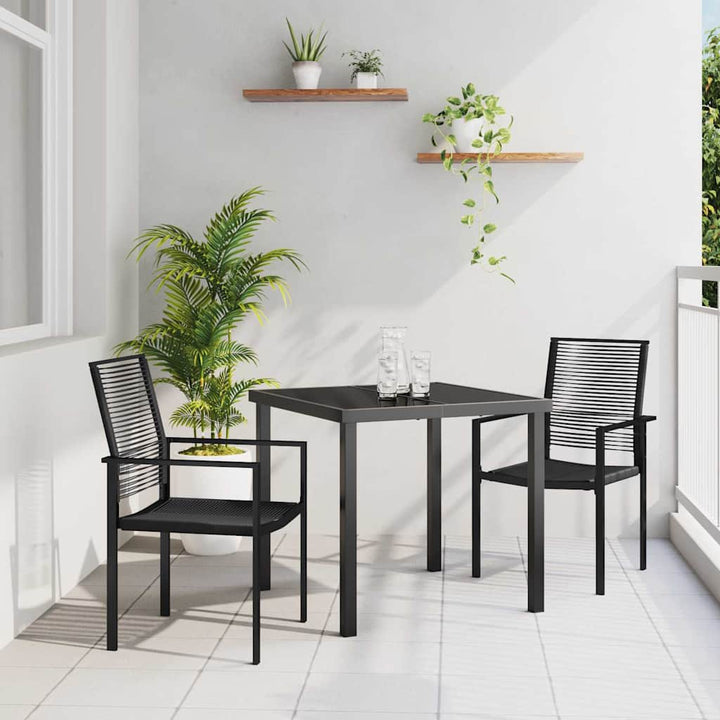 Have Spisebordssæt 3 pcs Sort PVC rattan