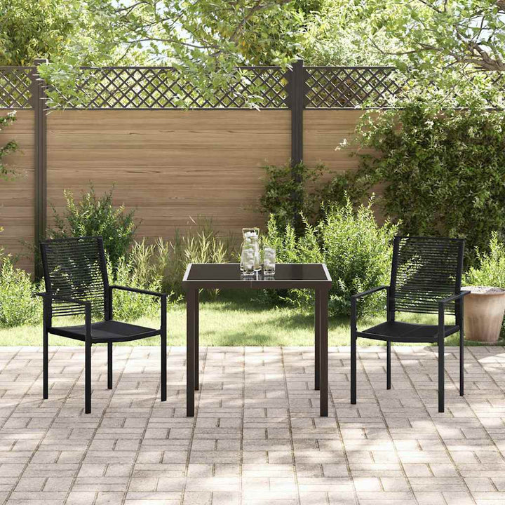 Have Spisebordssæt 3 pcs Sort PVC rattan