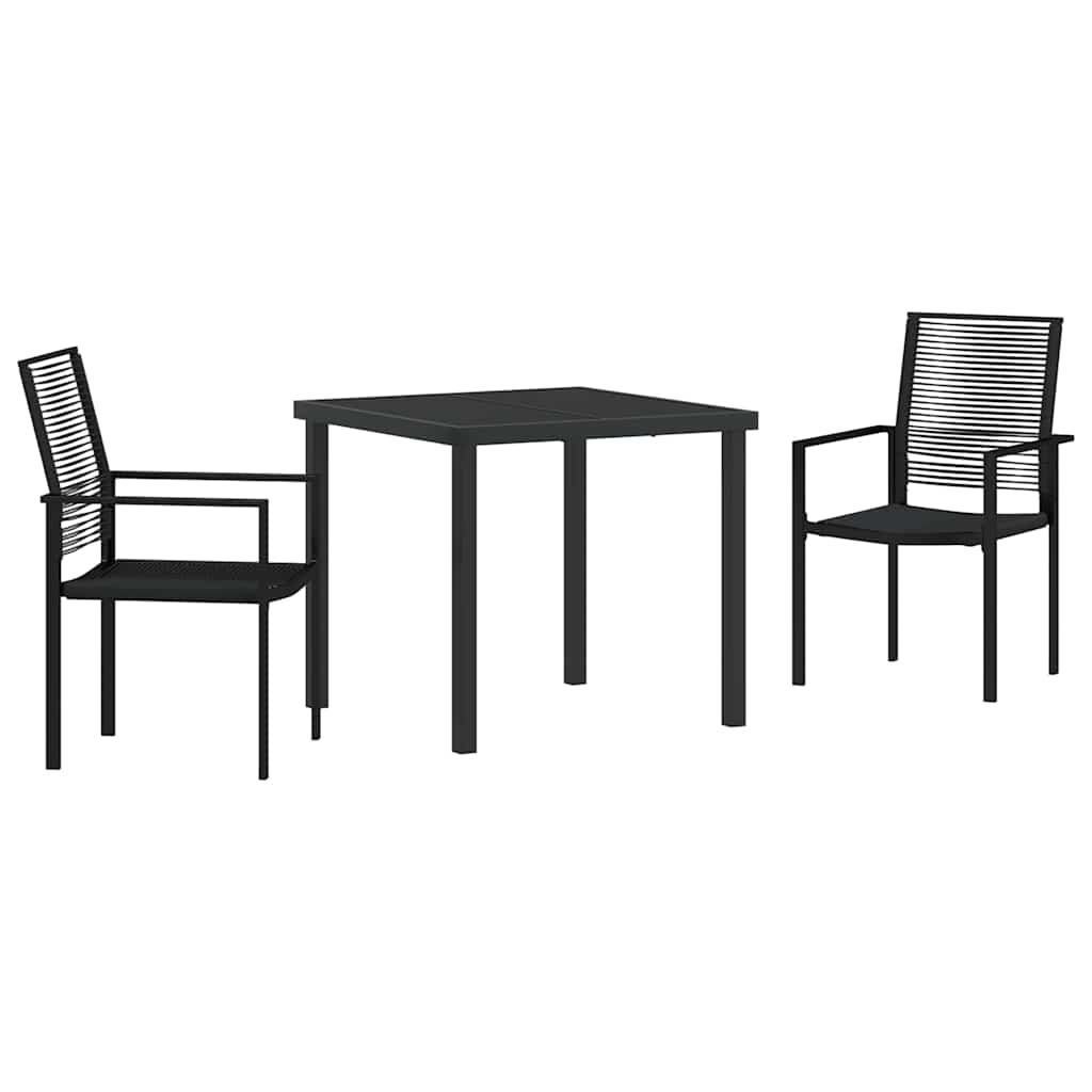 Have Spisebordssæt 3 pcs Sort PVC rattan