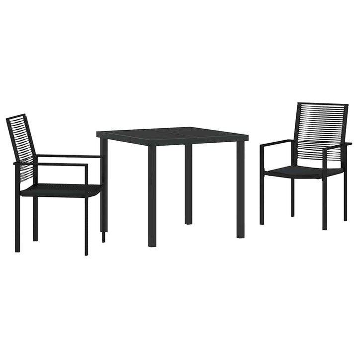 Have Spisebordssæt 3 pcs Sort PVC rattan