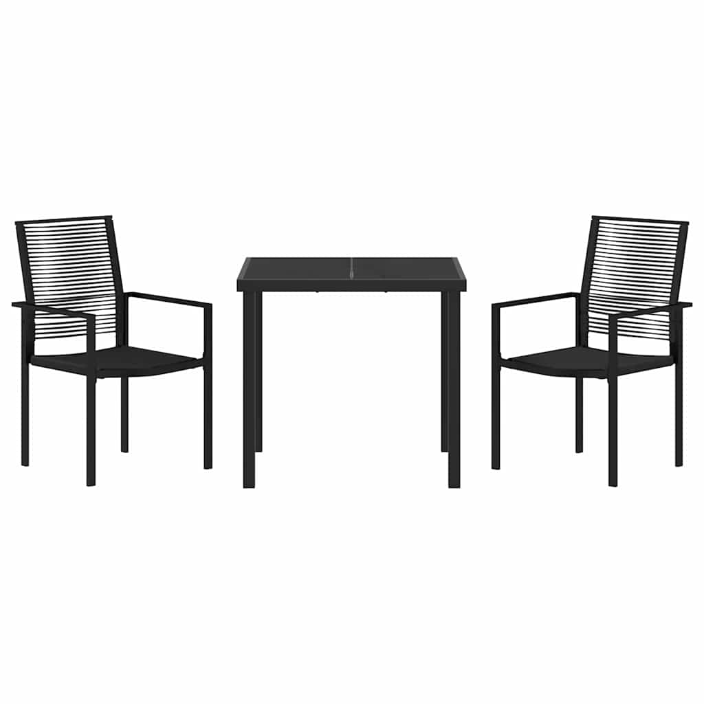 Have Spisebordssæt 3 pcs Sort PVC rattan