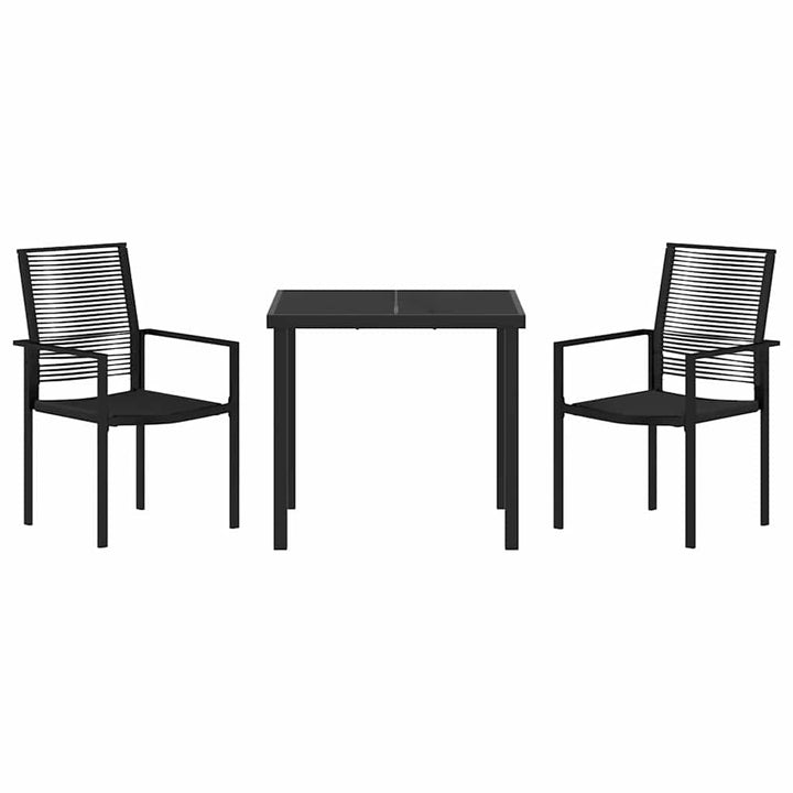 Have Spisebordssæt 3 pcs Sort PVC rattan