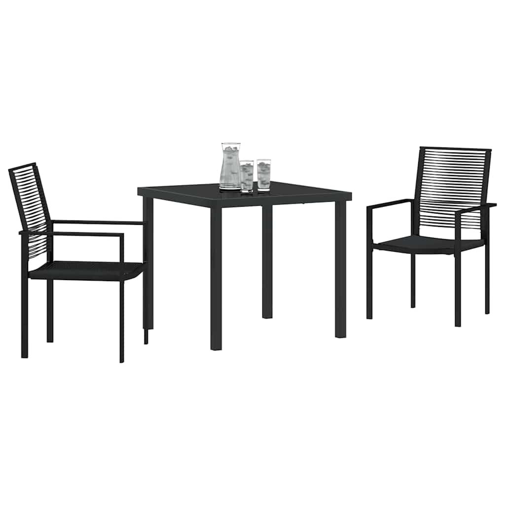 Have Spisebordssæt 3 pcs Sort PVC rattan