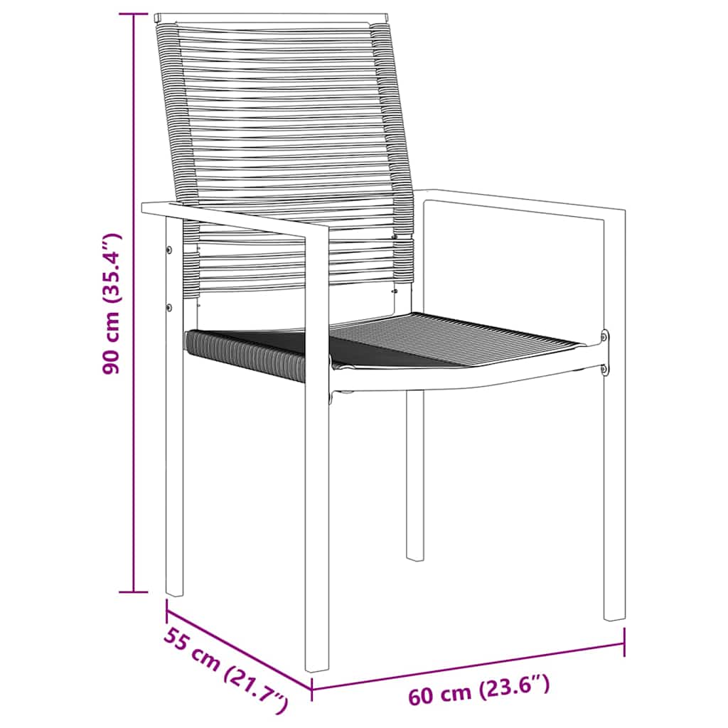 Have Spisebordssæt 3 pcs Sort PVC rattan
