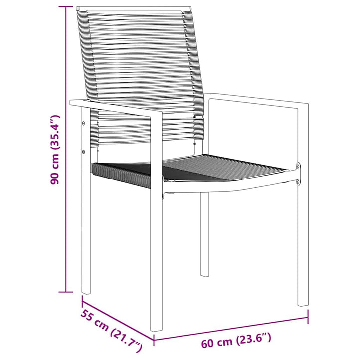Have Spisebordssæt 3 pcs Sort PVC rattan