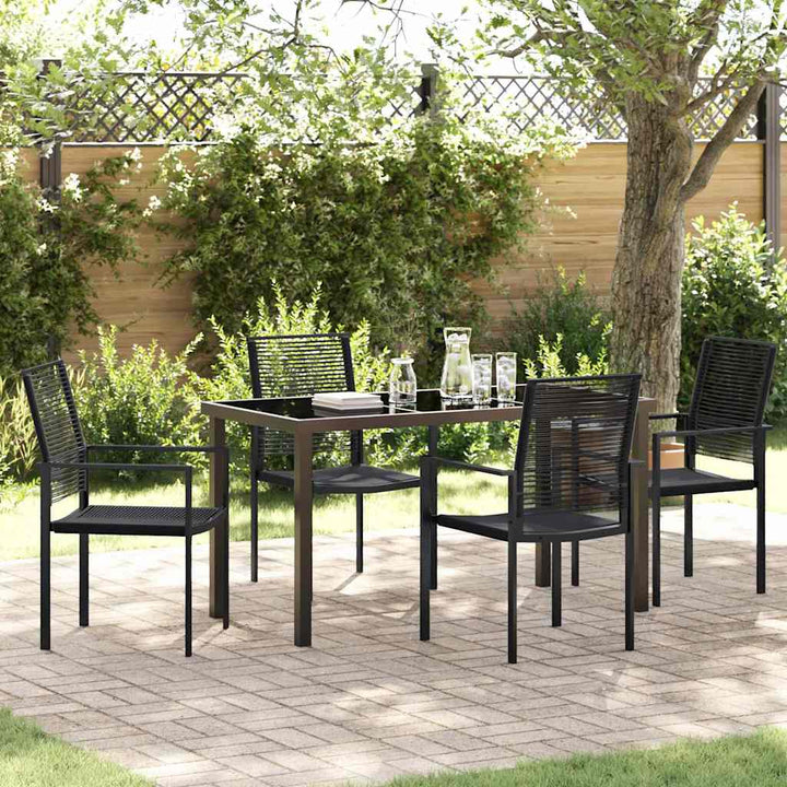Have Spisebordssæt 5 pcs Sort PVC rattan