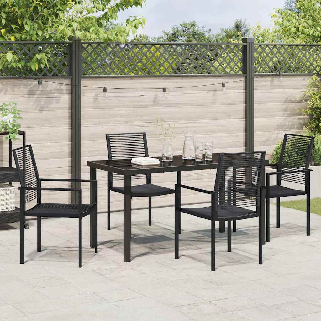 Have Spisebordssæt 5 pcs Sort PVC rattan