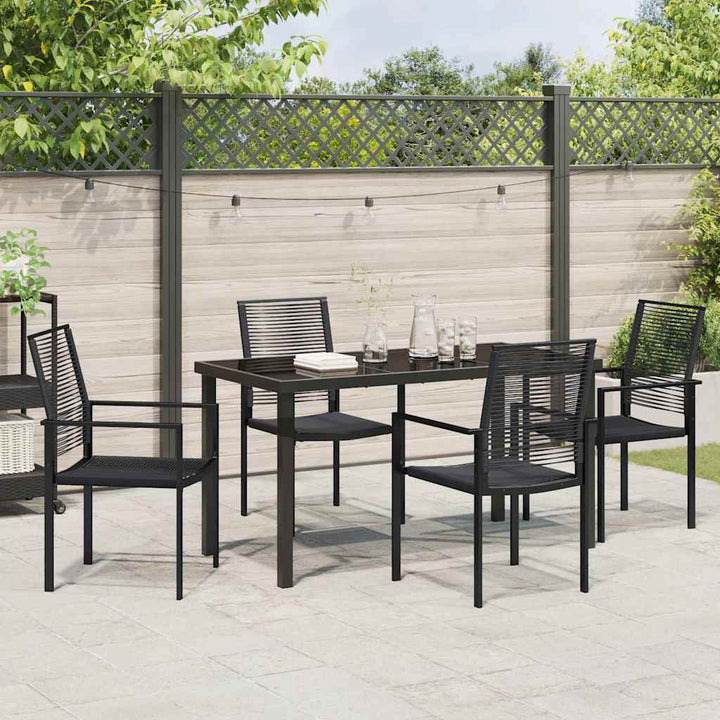 Have Spisebordssæt 5 pcs Sort PVC rattan