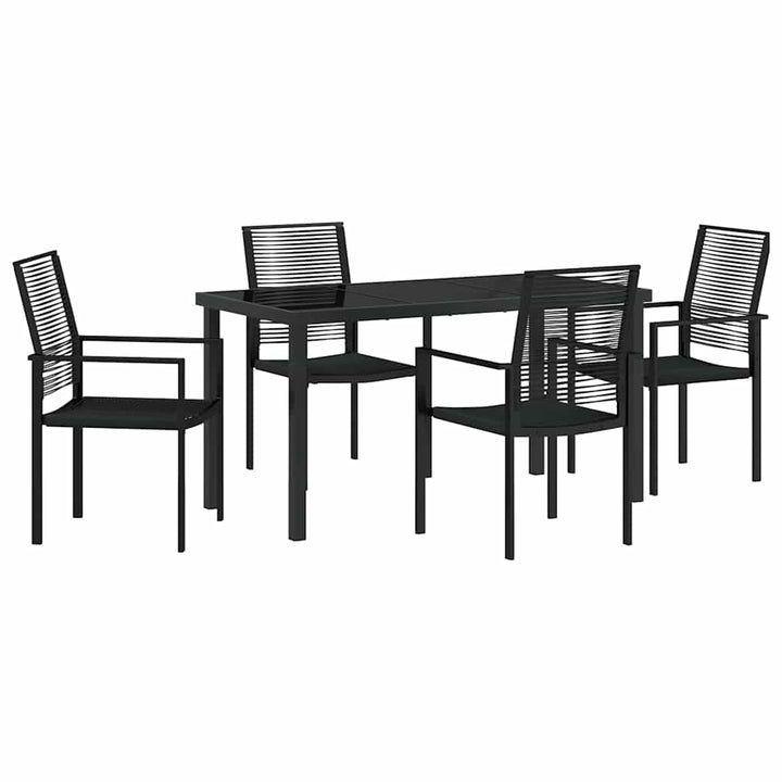 Have Spisebordssæt 5 pcs Sort PVC rattan