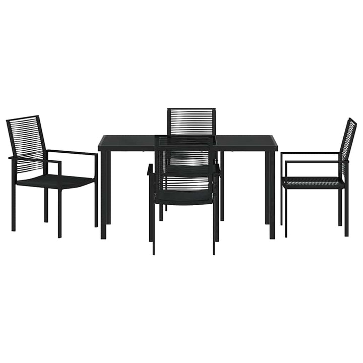 Have Spisebordssæt 5 pcs Sort PVC rattan