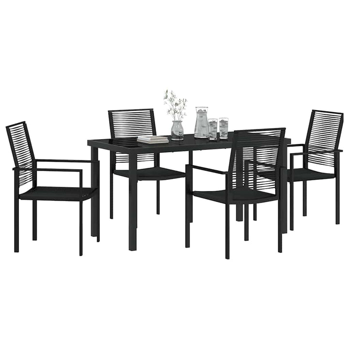 Have Spisebordssæt 5 pcs Sort PVC rattan