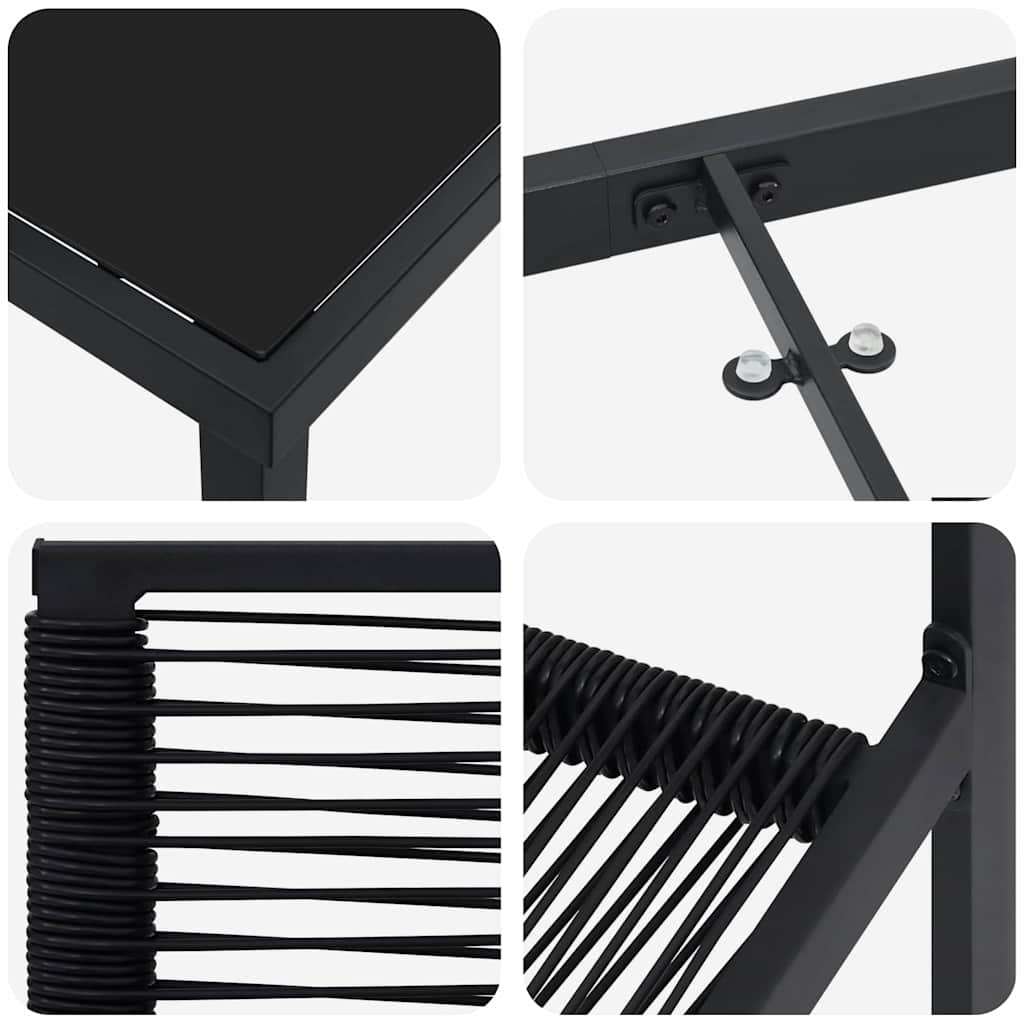 Have Spisebordssæt 7 pcs Sort PVC rattan