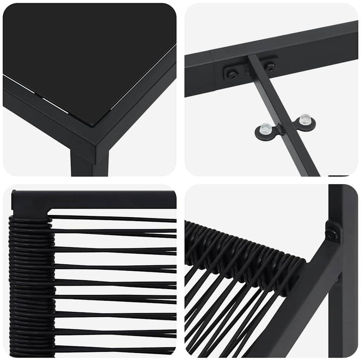 Have Spisebordssæt 7 pcs Sort PVC rattan