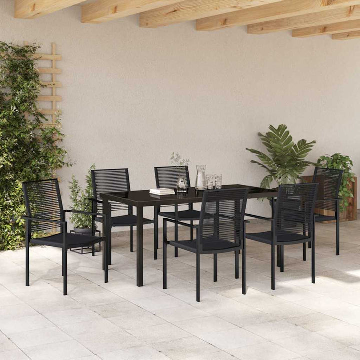 Have Spisebordssæt 7 pcs Sort PVC rattan