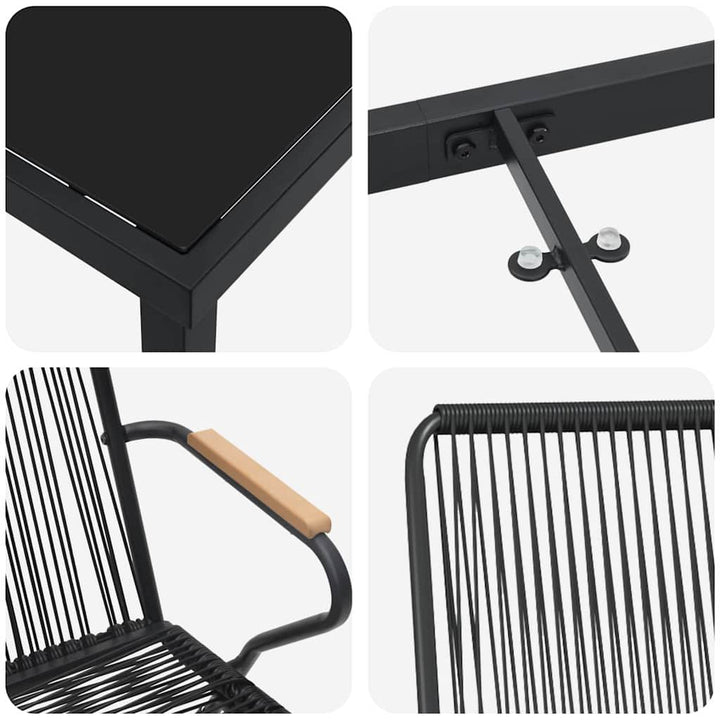 Have Spisebordssæt 3 pcs Sort PVC rattan