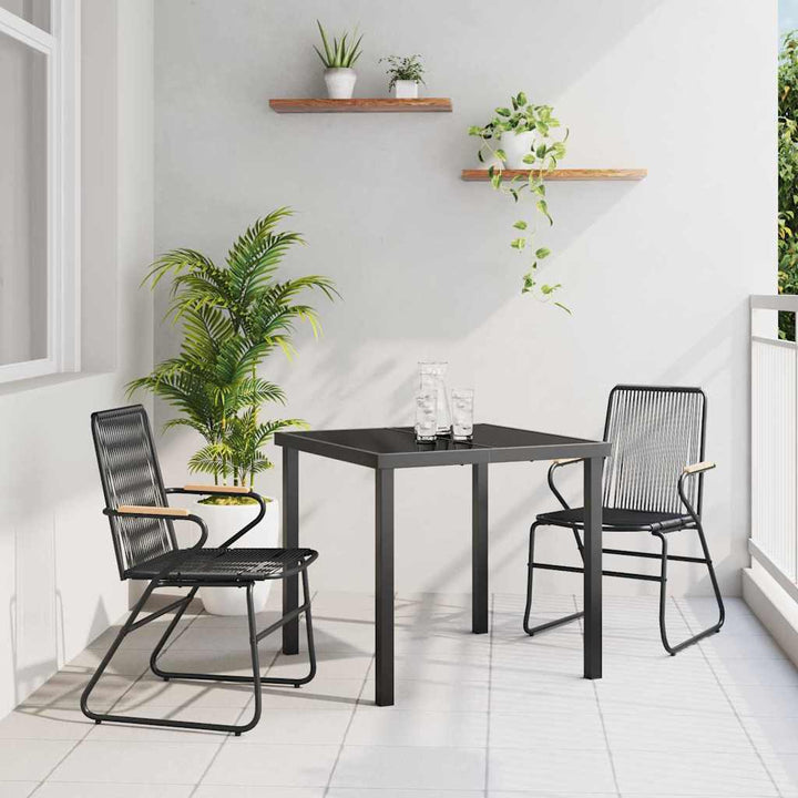 Have Spisebordssæt 3 pcs Sort PVC rattan