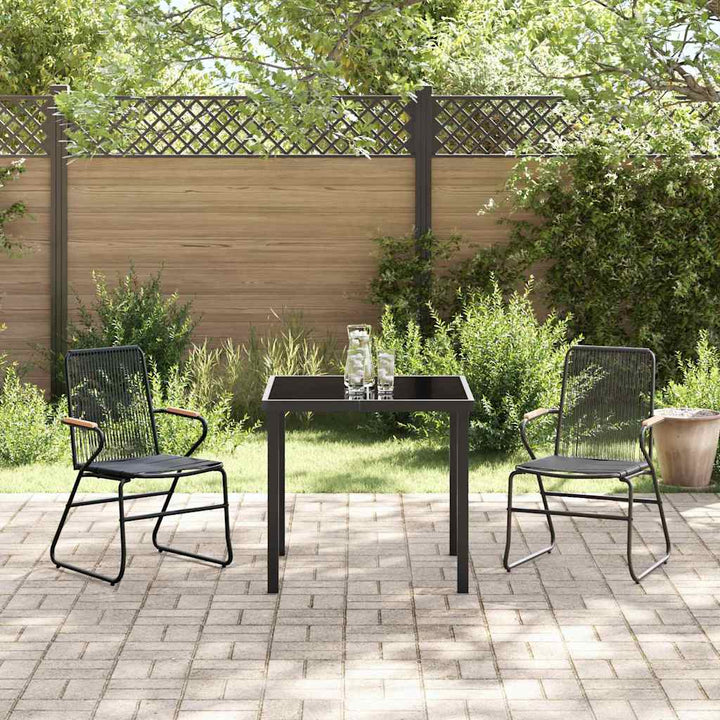 Have Spisebordssæt 3 pcs Sort PVC rattan