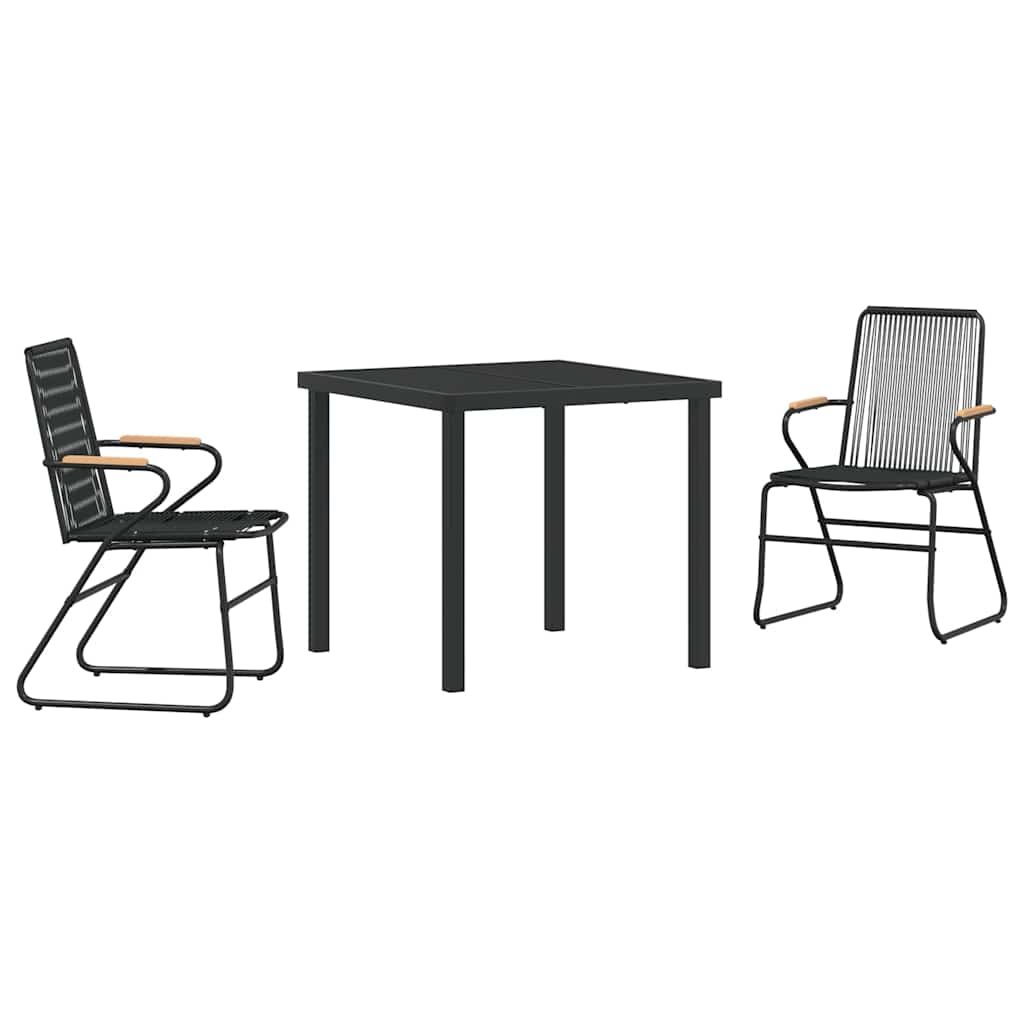 Have Spisebordssæt 3 pcs Sort PVC rattan