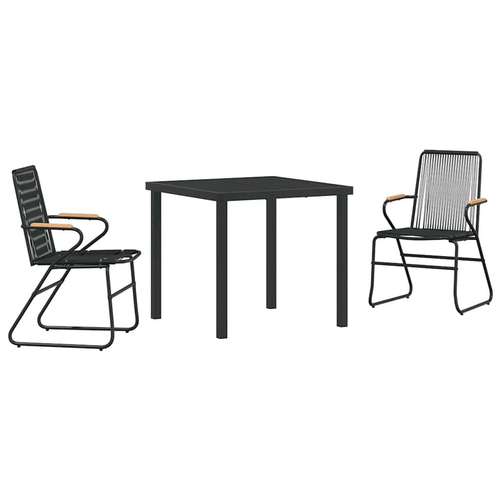 Have Spisebordssæt 3 pcs Sort PVC rattan