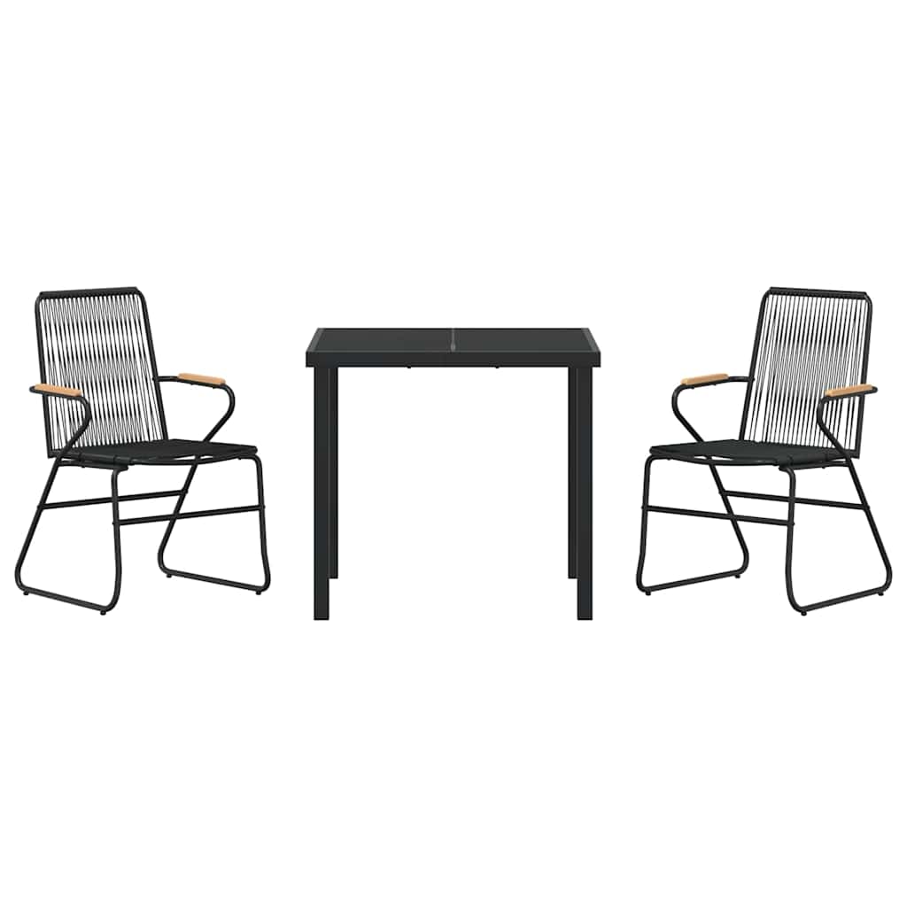 Have Spisebordssæt 3 pcs Sort PVC rattan