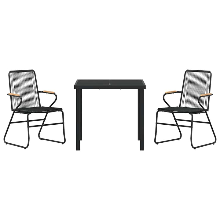 Have Spisebordssæt 3 pcs Sort PVC rattan