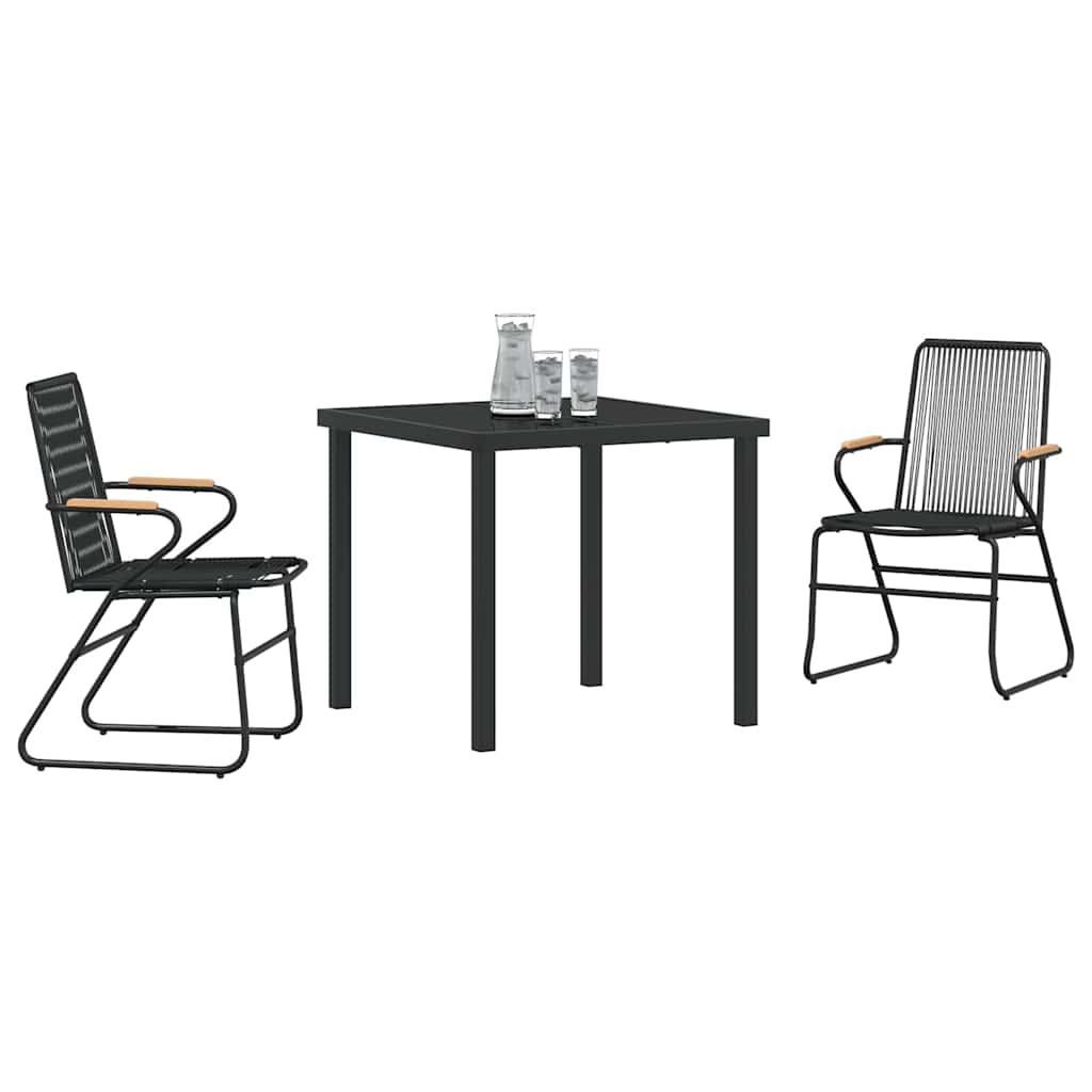 Have Spisebordssæt 3 pcs Sort PVC rattan