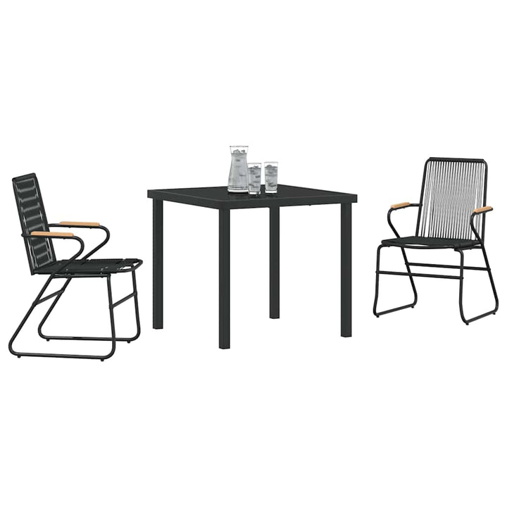 Have Spisebordssæt 3 pcs Sort PVC rattan