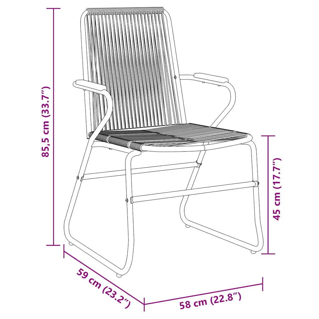 Have Spisebordssæt 3 pcs Sort PVC rattan
