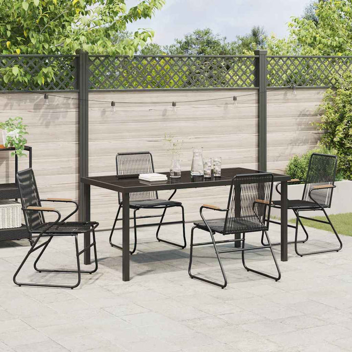 Have Spisebordssæt 5 pcs Sort PVC rattan