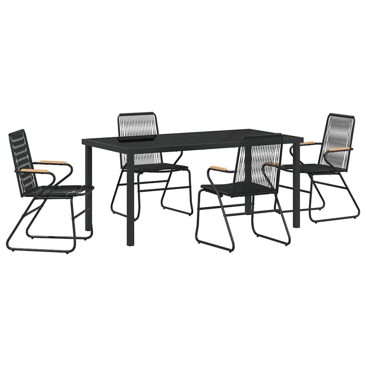 Have Spisebordssæt 5 pcs Sort PVC rattan