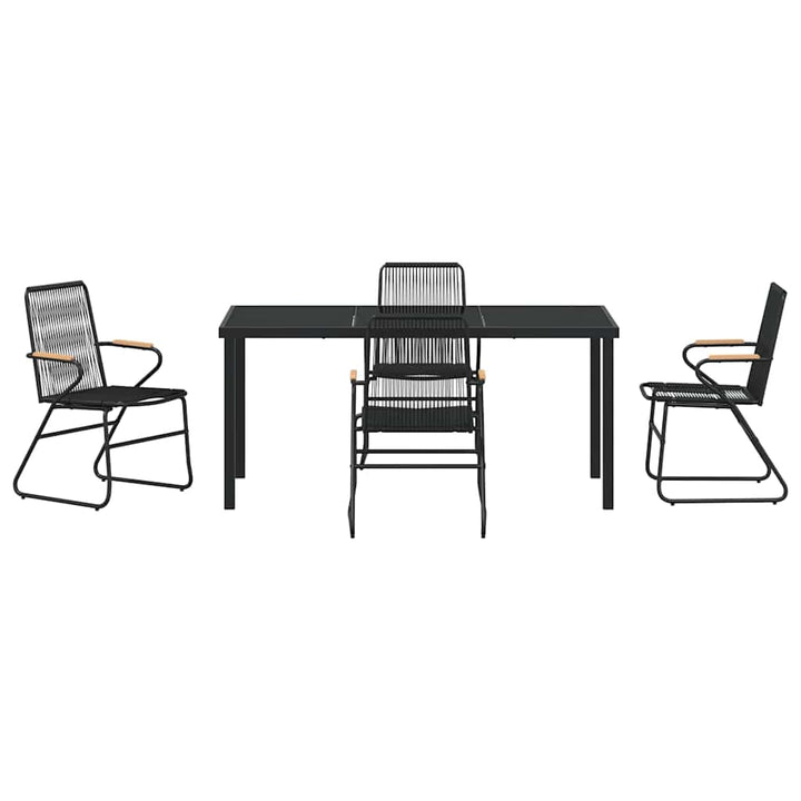 Have Spisebordssæt 5 pcs Sort PVC rattan