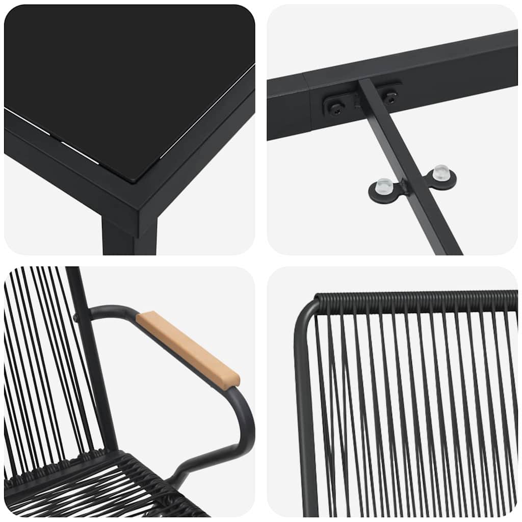 Have Spisebordssæt 7 pcs Sort PVC rattan