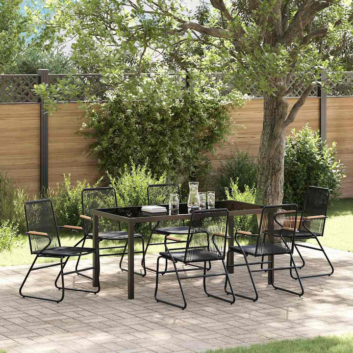 Have Spisebordssæt 7 pcs Sort PVC rattan