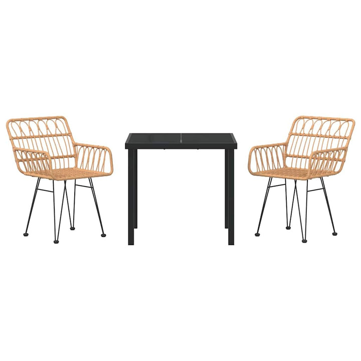 Have Spisebordssæt 3 pcs Brun Poly rattan