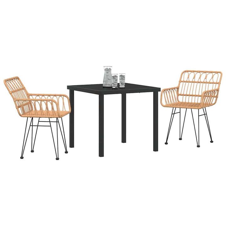 Have Spisebordssæt 3 pcs Brun Poly rattan