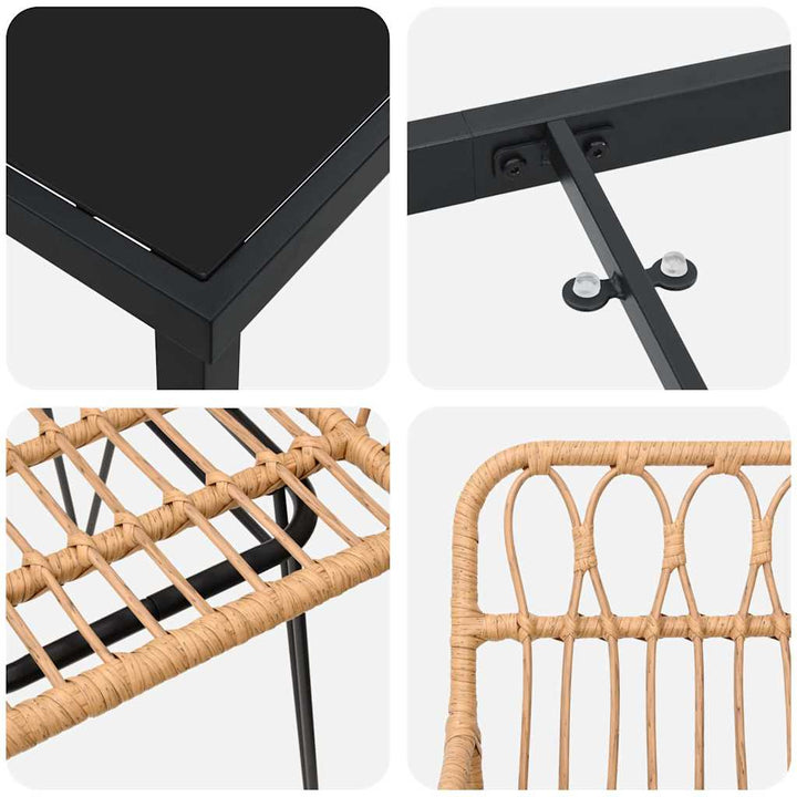 Have Spisebordssæt 5 pcs Brun Poly rattan