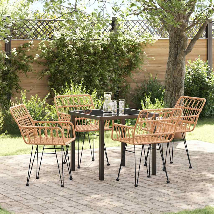 Have Spisebordssæt 5 pcs Brun Poly rattan