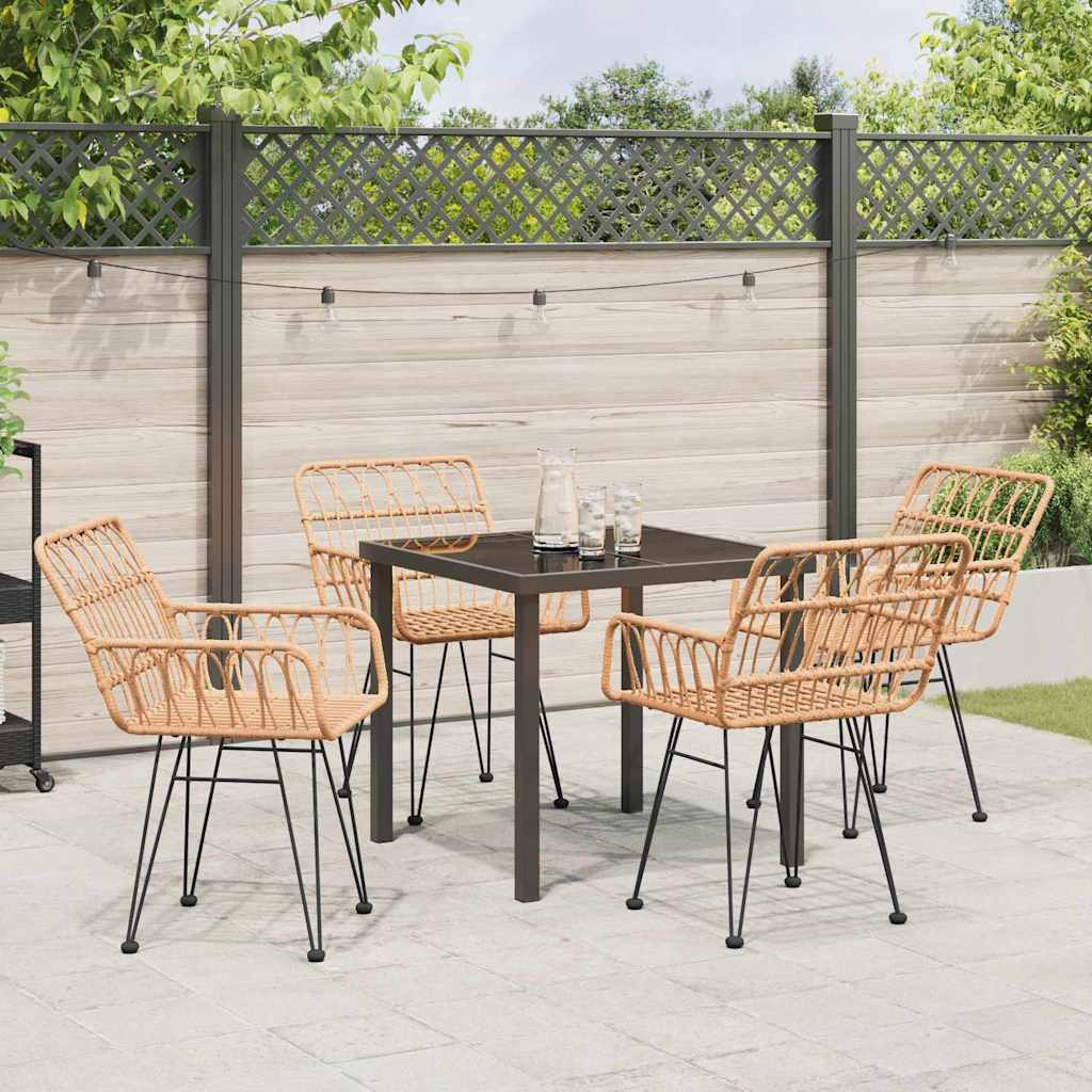 Have Spisebordssæt 5 pcs Brun Poly rattan