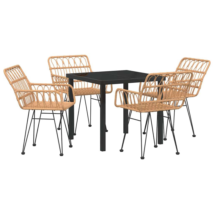 Have Spisebordssæt 5 pcs Brun Poly rattan