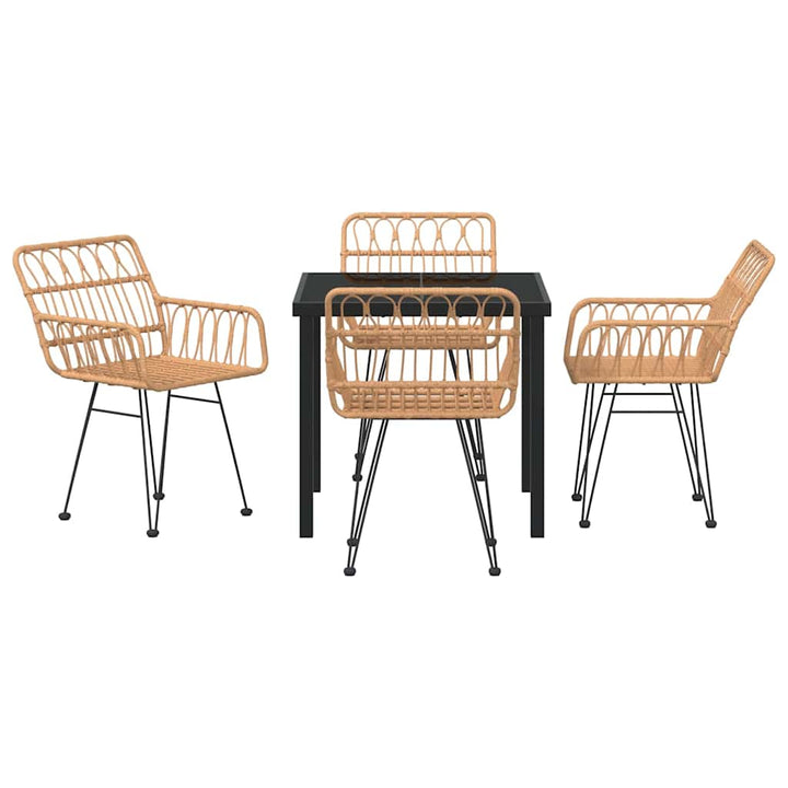 Have Spisebordssæt 5 pcs Brun Poly rattan