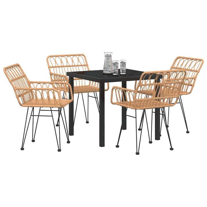 Have Spisebordssæt 5 pcs Brun Poly rattan