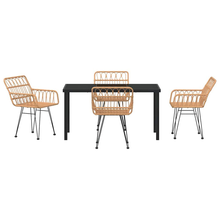 Have Spisebordssæt 5 pcs Brun Poly rattan