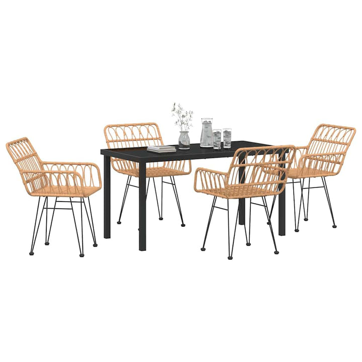Have Spisebordssæt 5 pcs Brun Poly rattan