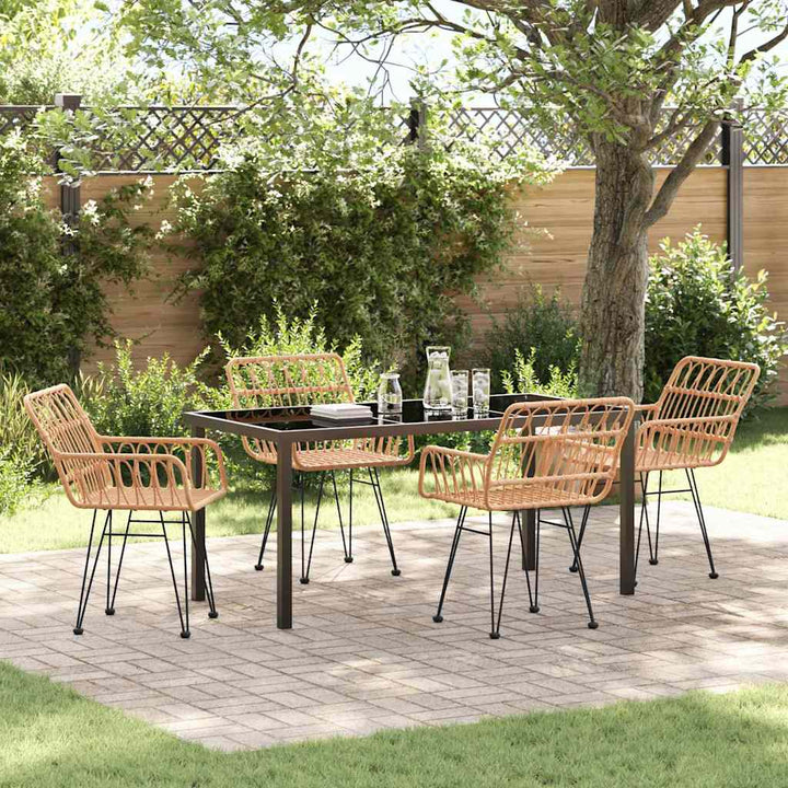 Have Spisebordssæt 5 pcs Brun Poly rattan