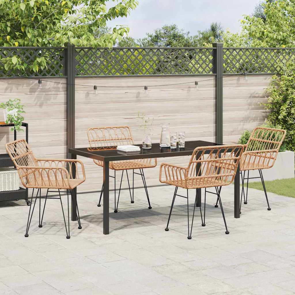 Have Spisebordssæt 5 pcs Brun Poly rattan